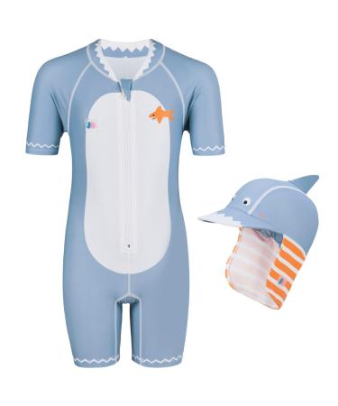 Juicy Bumbles Baby Swimsuit - One Piece Baby Swimming Costume - Short Sleeve Toddler Swimming Costume - Baby Girl Swimsuit - Baby Boy Swimsuit - Girls and Boys Swimming Costume (6 Months - 5 Years) 4-5 Years Shark - Buy Online on GoSupps.com