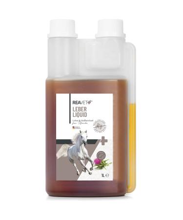 Reavet liver liquid for horses 1l - 100% natural herb mixture to optimize liver function with bitter and tannins for detoxification liver horse herbs