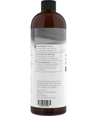 Structured Colloidal Silver Liquid - 30ppm pH Balanced Immune & Gut Support 16oz - Pack of 1 - Buy Online on GoSupps.com