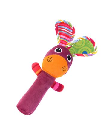 UPKOCH 2pcs Plush Hand Rattle Toys for Toddlers - Soft Stuffed Animal Rattles | Ideal Gift for Infants - Brown Color - Buy Online on GoSupps.com