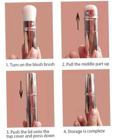 Retractable Makeup Brush Portable Face Blush Powder Brush Powder Foundation Sunscreen Brush with Cover Makeup Tool for Travel Camping - Buy Online on GoSupps.com