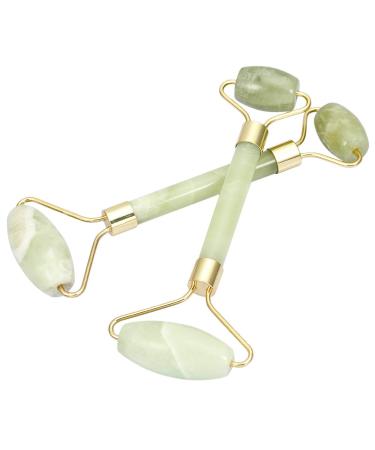 Rockcloud Natural Crystal Stone Roller Massager - Double Neck & Face Anti-Aging Jade Skincare Tool for Wrinkle Healing & Slimming - Buy Online on GoSupps.com