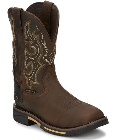 Justin Men's Joist Rustic Waterproof Western Work Boot Composite Toe - Distressed Brown (Size 12 D(M) US) - Buy Online on GoSupps.com