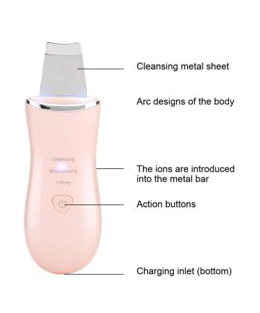 Skin Scrubber Face Spatula for Deep Facial Cleansing - Acne Extraction and Exfoliating Agent - Face Cleaning Machine in Pink - Buy Online on GoSupps.com