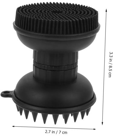 Kombiuda 1PC Bathing Brush & Scalp Massager - Home Hairbrush for Face & Body | Black 8.5x7x7cm | Premium Hair Cleaning & Massage Device - Buy Online on GoSupps.com