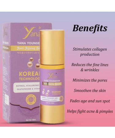  Yana Yana Vitamin C Serum Plus With Hyaluronic Acid Serum Retinol Vitamin C Serum For Face Anti Aging Serum Skin Clearing Brightening Serum For Dark Spots Youngever - Buy Online on GoSupps.com