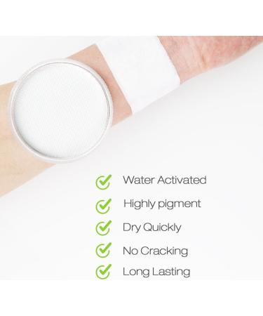 Bowitzki 30g Professional Face Paint Body Paint Water Based Face painting Makeup Safe for Kids and Adults Split Cake Single Color Halloween Christmas (White) - Buy Online on GoSupps.com