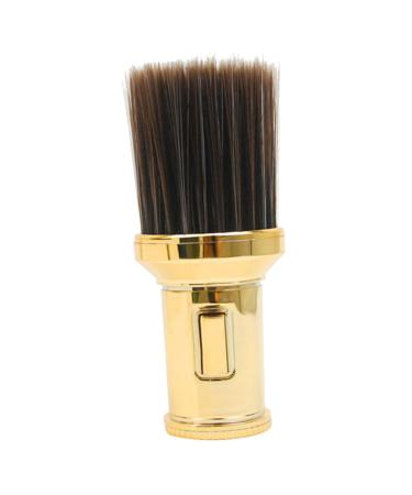 Fomiyes powder brush for the body hairdresser cleaning brush hairdresser clothing retractable make-up brush men Bart hairdressing salon shaving brush neck cleaning brush man plastic paint hair 13.5x6.cm golden