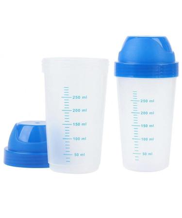 2pc 300ml Transparent Shaker Bottle Milkshake Protein Powder Mixing Bottle Shake Cup Practical Water Bottle Drinkware
