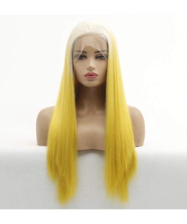 BGHJUE N Yellow Long Straight Synthetic Wig - 50% Human Hair Heat Resistant Soft & Smooth Wigs for Women - Buy Online on GoSupps.com