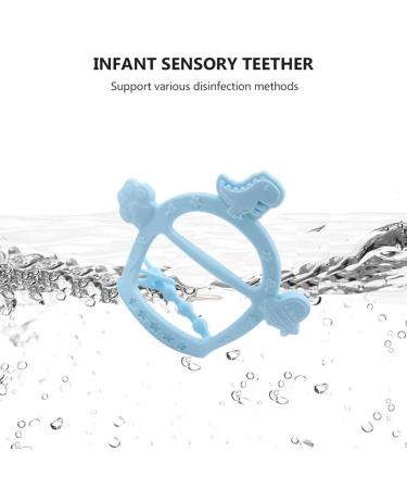 Toyvian Baby Teething Toy - Silicone Infant Pacifier and Wrist Teether for Newborns - Adjustable Wristband Chew Toy - Shower Gift - Blue - Buy Online on GoSupps.com