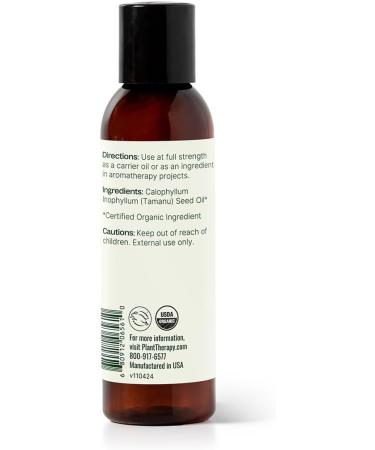 Plant Therapy Organic Tamanu Carrier Oil 4 oz Base Oil for Aromatherapy Essential Oil or Massage use - Buy Online on GoSupps.com