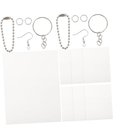 Lurrose Paper 5 Sets Key Fob Consumables Supplies Kits Metal Crafting Keychains Accessories Suite Key Chain Blank