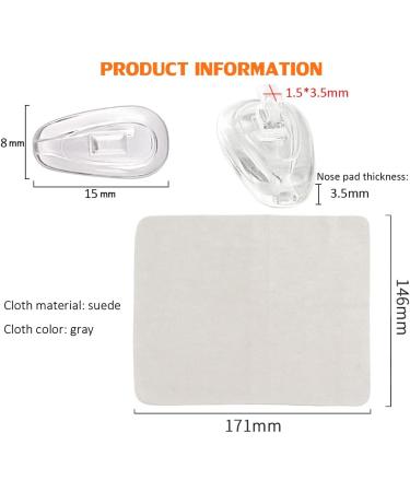 PTSLKHN Push-in Eyeglass Nose Pads  Upgraded Hard Core Soft Silicone Air Chamber Glasses Nose Pad  5 Pairs of 15x8mm Anti-Slip Glasses Nose Pads Replacement Kit. - Buy Online on GoSupps.com