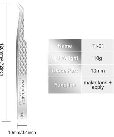 Nagaraku Titanium Alloy Eyelash Extension Tweezers - Professional Precision Light & Bent Design for Easy Fanning - Buy Online on GoSupps.com