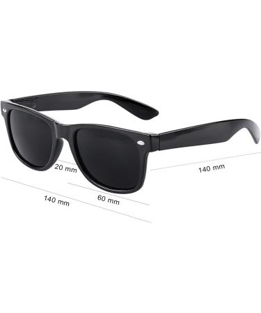 Super Dark Black Lens Sunglasses | UV Protection | Classic 80s Shades for Migraine Sensitive Eyes | Matte Black - Shop Now - Buy Online on GoSupps.com