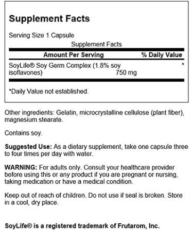 Swanson Soy Isoflavones - Menopause Supplements for Women - Promotes Bone & Cardio Health - 120 Capsules 750mg - Buy Online on GoSupps.com
