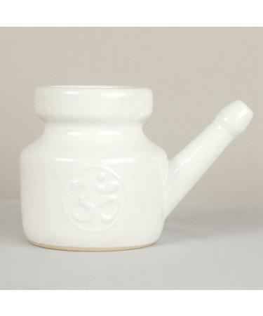 Jalzdieod 2X 350Ml Ceramic Neti Pot Nose Cleaning Pot Leakproof Spout Pot for Nasal Rinsing Nose Washing Men Women White - Buy Online on GoSupps.com