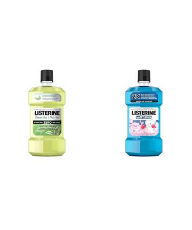 Listerine Alcohol Less Intense Mouthwash 1 l (Pack of 1) & Smart Rinse Bubble Gum Kids Mouthwash Anticavity Fluoride Rinse Alcohol-Free 500 ml. Mouthwash + MOUTHWASH 100039329 Green Tea