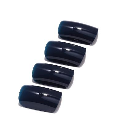 Brishow Short Press On Ballerina Nails - 24 Pure Color Acrylic False Nails for Women & Girls (Cyan) - International Shipping Available - Buy Online on GoSupps.com