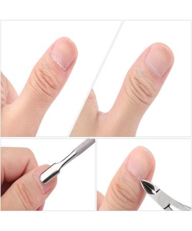 Cuticle Nipper and Pusher Dead Skin Remover Set Stainless Steel Cuticle Pusher Trimmer Clipper Nail Manicure Tool - Buy Online on GoSupps.com