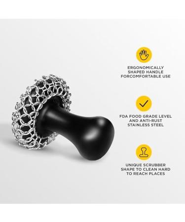 ecaqlin Premium Cast Iron Scrubber Efficient Chainmail Skillet Cleaner for Cooking Pans - Buy Online on GoSupps.com