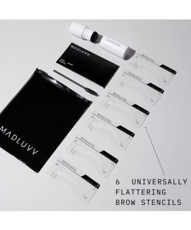 MADLUVV Eyebrow Stencil Kit - Easy-to-Use Natural Look 6 Shapes Professional Quality - Includes Stamp Stencils Spoolie & Travel Bag (Blonde) - International Shipping Available - Buy Online on GoSupps.com