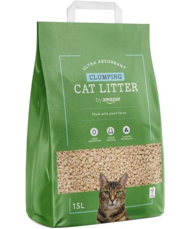 by Amazon - Plant Fiber Cat Litter Odor Control 15 liters 15 L (Pack of 1) - Buy Online on GoSupps.com