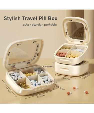 Buy Cute Travel Pill Case | Compact Daily Vitamin Box & Stylish Organizer | Portable White Pill Box for Medicines & Supplements - Buy Online on GoSupps.com