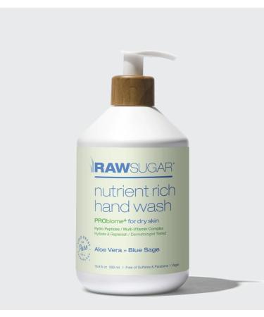 Raw Sugar Nutrient Rich Hand Wash Aloe Vera + Blue Sage 16.9oz - Pump
