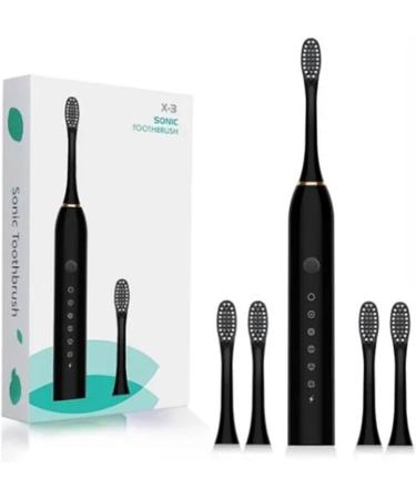 Buy Waterproof Electric Toothbrush for Adults | 6 Speeds & 4 Brush Heads | Black - International Shipping Available - Buy Online on GoSupps.com