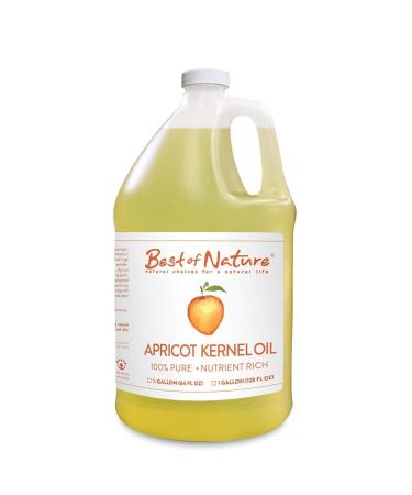 Best of Nature 100% Pure Apricot Oil Lightweight Massage & Body Oil Unscented Moisturizer for Hair Skin Face Ideal Carrier Oil for Essential Oils Half Gallon (64 fl oz) 64 Fl Oz (Pack of 1)