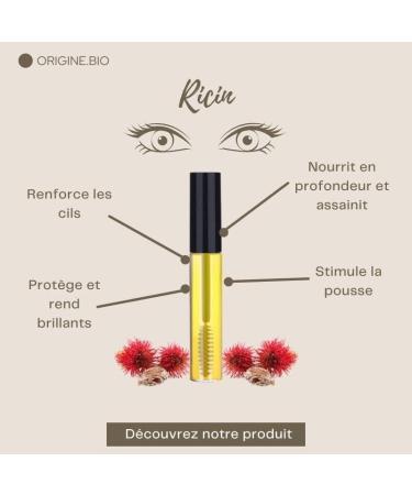 Origine Bio - Castor Oil Mascara For Eyelashes 10ml - Eyelash Growth Serum Eyebrow Oil Transparent Mascara - Buy Online on GoSupps.com