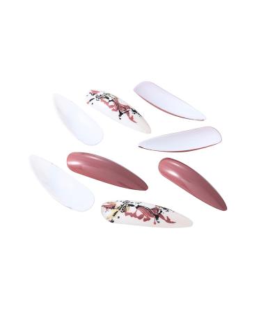 Brishow Sparkle Press-On Ballerina Acrylic Nails - 24 Short Pink Artificial Nails for Women & Girls | Easy Stick-On Design - Buy Online on GoSupps.com