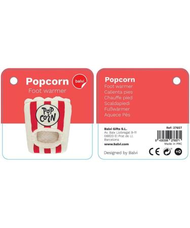 Balvi Foot Warmer Cozy Popcorn Design in White & Red | No More Cold Feet | Durable Polyester 35x30x7 cm | Ideal for Home & Travel - Buy Online on GoSupps.com
