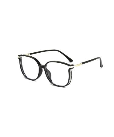 Stylish Large Cat Eye Ladies Reading Glasses Anti Blue Light Computer Readers Anti Glare Glasses(Couleur:Noir Grandeur:2.0x)