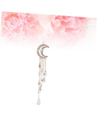 minkissy Bridal Hair Clip Headwear for Women Tiara for Girls Crystal Charms Hair Clip Tassel Hair Pin Bead Tassel Barrette Hair Accessories Tassel Drop Hair Clip Moon Hair Barrette Headgear - Buy Online on GoSupps.com