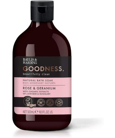 Baylis & Harding Goodness Bath Soak Bundle - 6 x 500ml Lemongrass & Ginger + Rose & Geranium - Vegan Friendly - Buy Online on GoSupps.com