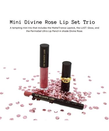 Mini Divine Rose Lip Trios Gift Set - Long Lasting MatteTrance Lipstick LUST Lip Gloss & PermaGel Ultra Lip Pencil for Perfect Rosy Lips - Buy Online on GoSupps.com