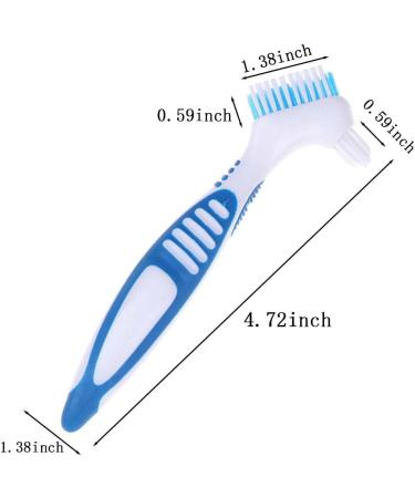 4 Packs Denture Brush Double Bristle Head Denture Brush Denture Cleaning Brush Multi-Layered Bristles False Teeth Brush for Denture Care - Buy Online on GoSupps.com