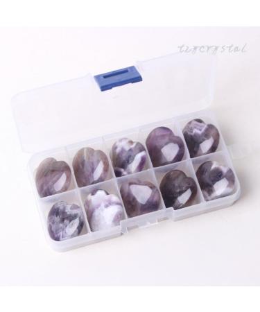 Natural Crystal Rough Natural Amethyst Peach Heart Crystal Gemstone Pendant Jewelry with Box Storage - Stones