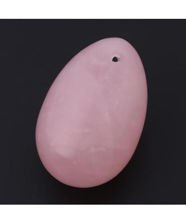 Rosenquarz Yoni Ei Massage Stone - Natural Crystal for Cone Exercises & Post-Birth Relaxation | Exquisite Craftsmanship with Pre-Drilled Hole - Buy Online on GoSupps.com