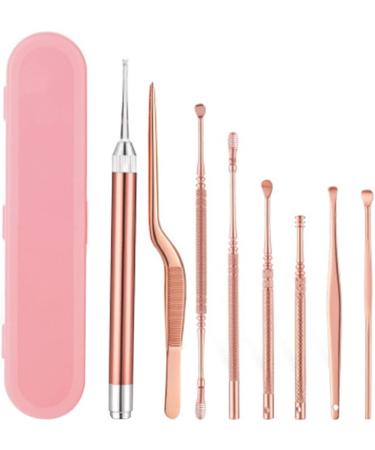6-8 Pcs Earpick Nose Clean Tweezers Set with LED Light - Ear Wax Remover for Baby and Adults - Buy Online on GoSupps.com