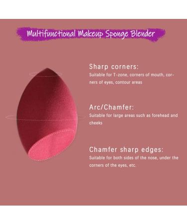 6 Pcs Makeup Sponge Set - Triangle Powder Puff & Beauty Blender for Face - Velour Powder Puff for Loose Powder Foundation - Red/Purple & B/W+Red/Purple - Buy Online on GoSupps.com