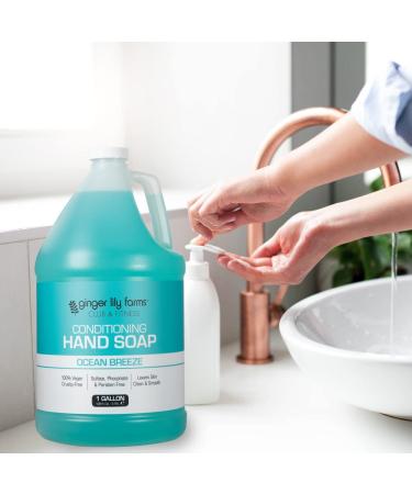 Ginger Lily Farms Club & Fitness Conditioning Liquid Hand Soap Refill - Ocean Breeze Scent, 1 Gallon - Vegan & Cruelty-Free - Buy Online on GoSupps.com