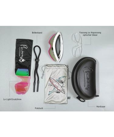 Phieres Sharkbiteph Origin - Eco-Friendly Unisex Sports Glasses | Polarized UV400 Protection Extended Ventilation Stylish MTT WHT Pink/Cherry - Buy Online on GoSupps.com