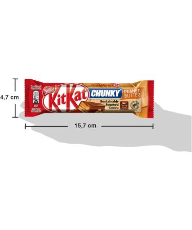  KitKat KITKAT Chunky Peanut Butter Wafer covered in milk chocolate with peanut butter filling 24 snacks of 42 g (1.008 kg) - Buy Online on GoSupps.com