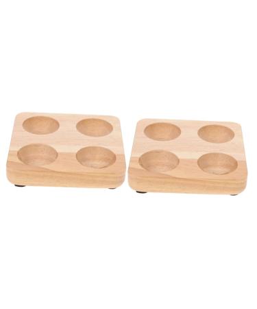 OSALADI Wood Serving Tray 2pcs Egg Storage Box Egg Crates Desk Tray Egg Holder Tray Solid Wood Rubber Wood Protective Frame