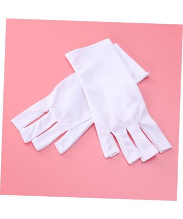 VINTORKY 1 Pair Manicure Glove Anti Uv Glove Half-Finger Gloves Nail Cotton Glove Silicone Ear Display Chinese Wooden Pillow Uv Shield Glove Anti-uv White - Buy Online on GoSupps.com