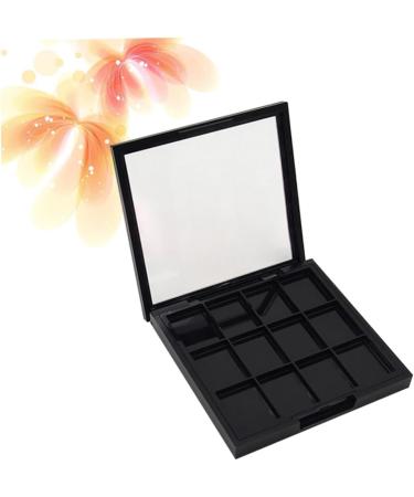 PLAFOPE 4 Pcs 12 Empty Eye Shadow Pallet Acrylic Makeup Cosmetic Pallet Empty Makeup with Mirror Black - Buy Online on GoSupps.com